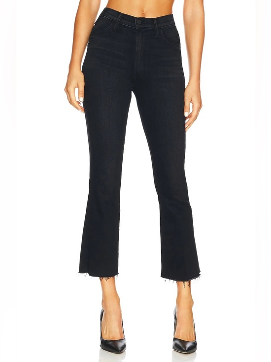 Mother Denim - Mother The Hustler Ankle Fray Jeans 29 Encounters at Night Black High Rise Crop